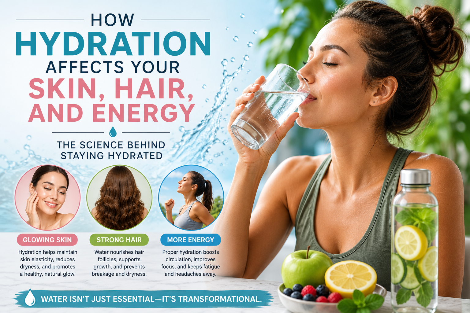 How Hydration Affects Your Skin, Hair, and Energy