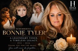 Bonnie Tyler performing during a live concert before her death at age 75.
