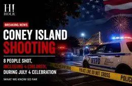 NYPD officers investigate the Coney Island Fourth of July shooting in Brooklyn after eight people, including four children, were injured.