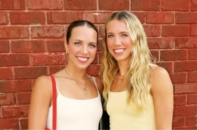 Indiana Fever teammates Lexie Hull and Sophie Cunningham relaxing together at Manhattan Beach during the team's California road trip before returning to WNBA action.