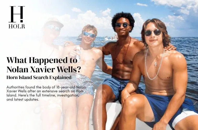 Nolan Xavier Wells with friends on a boat near Horn Island, Mississippi, before the 18-year-old disappeared during the Fourth of July weekend.