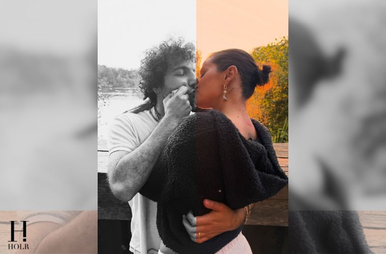 Selena Gomez kisses Benny Blanco during a sunset moment in a series of candid summer photos shared on Instagram.