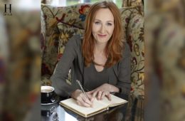 J.K. Rowling at a public event featured in HOLR Magazine's celebrity biography covering her life, Harry Potter journey, books, career, philanthropy, and achievements.