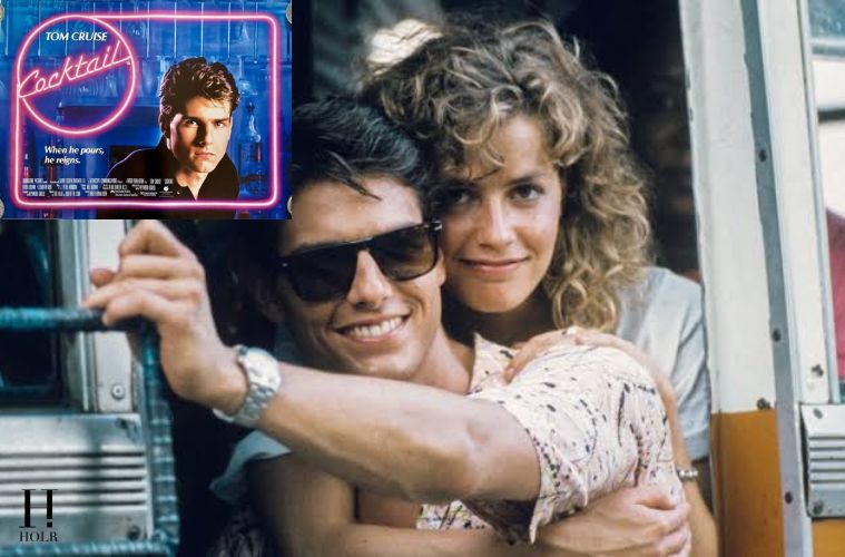Tom Cruise and Elisabeth Shue in a scene from the 1988 romantic drama Cocktail.