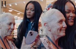 Rihanna smiling during a heartfelt encounter with a fan undergoing cancer treatment in a grocery store, following the viral moment that touched millions online.