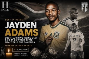 South African midfielder Jayden Adams during his time with Bafana Bafana before his passing at the age of 25.