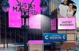 Taylor Swift and Travis Kelce celebrate their wedding at Madison Square Garden in New York City.