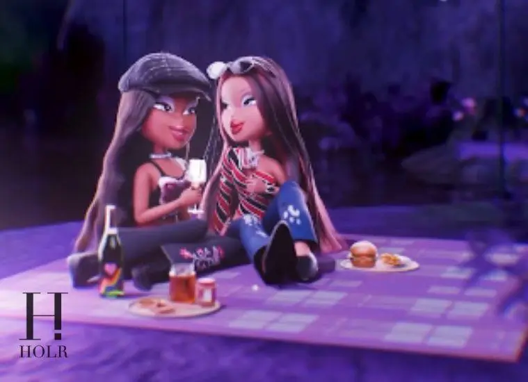 Bratz dolls Roxxi and Nevra featured in the brand's latest Pride-themed social media post.