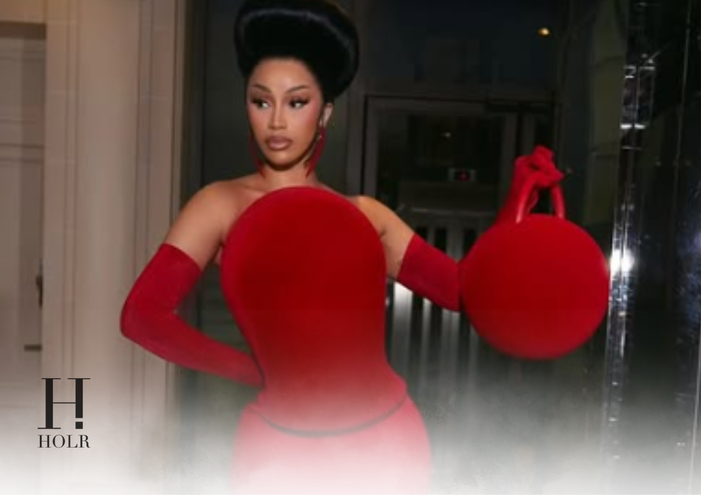 Cardi B Wows in a Bold Red Look at Paris Haute Couture Week