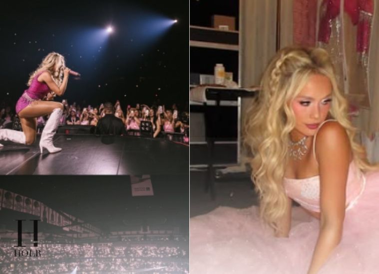 Megan Moroney becomes emotional on stage before ending her Denver concert early due to illness.