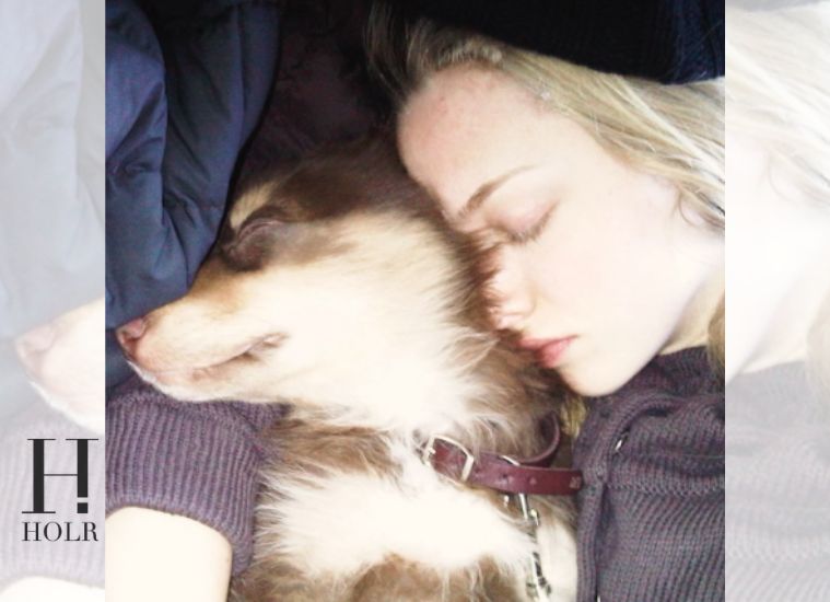 Amanda Seyfried cuddles her beloved Australian Shepherd Finn in an emotional Instagram tribute following his death at age 16.
