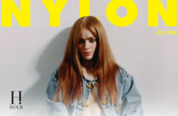 Sadie Sink posing for her NYLON magazine editorial photoshoot.