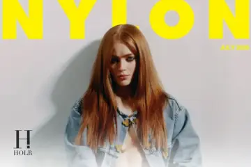 Sadie Sink posing for her NYLON magazine editorial photoshoot.