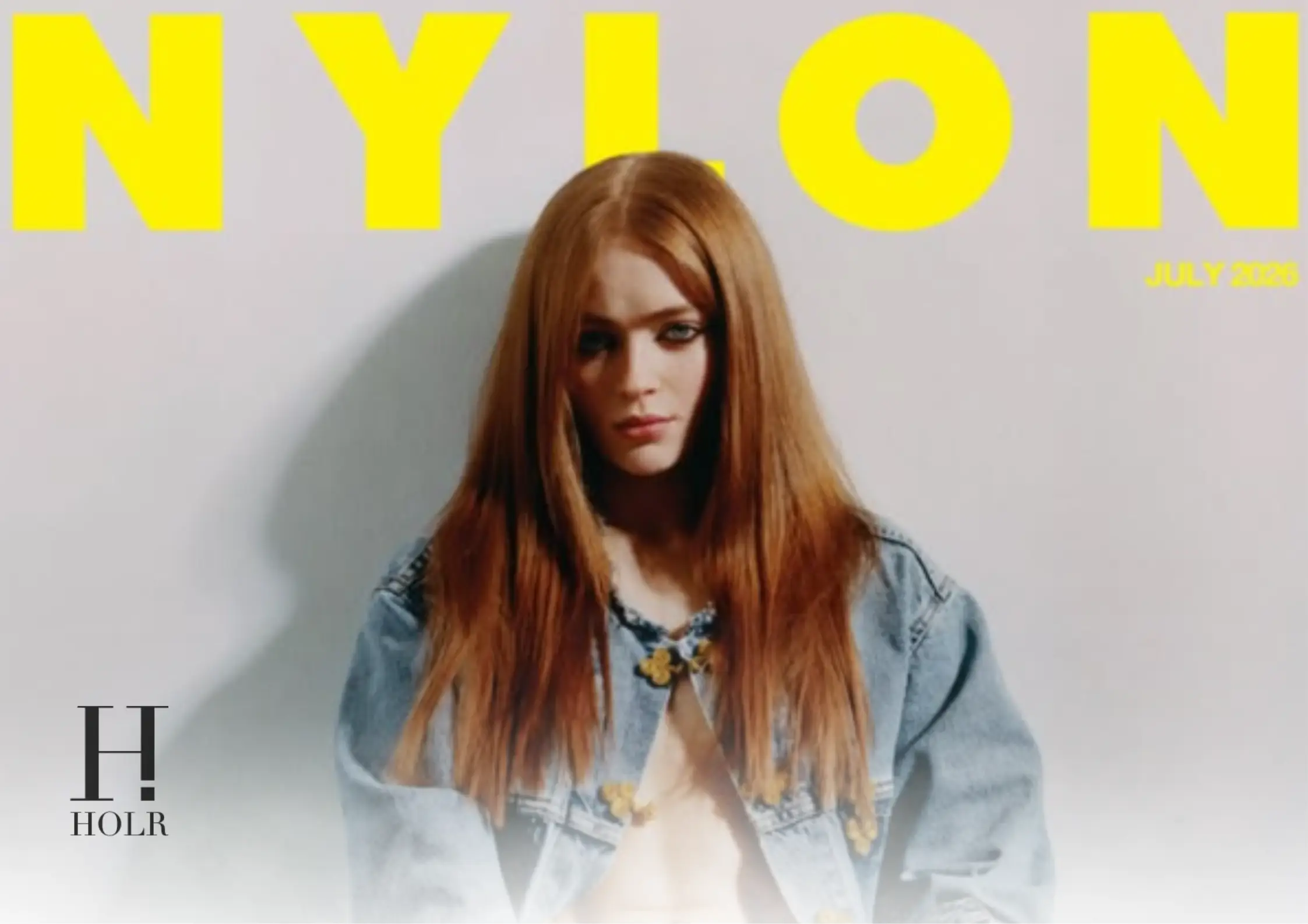 Sadie Sink posing for her NYLON magazine editorial photoshoot.