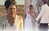 Millie Bobby Brown wearing a wedding dress inspired by her real-life bridal gown in Enola Holmes 3.