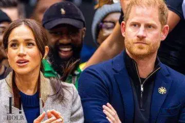 Prince Harry and Meghan Markle with Archie and Lilibet during a family outing.