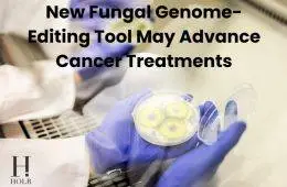 Scientists using a fungal genome-editing tool in a laboratory to advance cancer treatment research.