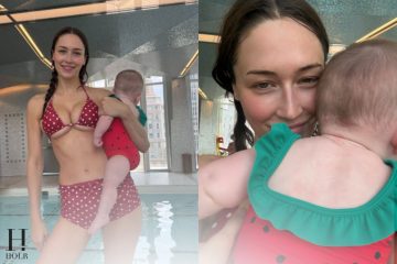 Elsie Hewitt Shares Sweet Photos of Baby Scottie’s First Swim