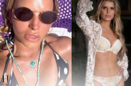 Jessica Simpson Celebrates Birthday in Stylish Swimwear