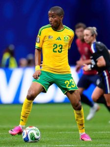 South African midfielder Jayden Adams during his time with Bafana Bafana before his passing at the age of 25.