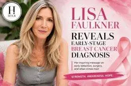 Lisa Faulkner attends a public event following her announcement that she was diagnosed with early-stage breast cancer detected during a routine mammogram.