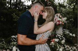 Taylor Swift and Travis Kelce celebrate after their wedding ceremony at Madison Square Garden in New York City.