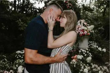 Taylor Swift and Travis Kelce celebrate after their wedding ceremony at Madison Square Garden in New York City.