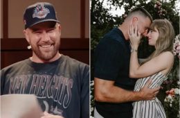 Travis Kelce speaks on the New Heights podcast while reflecting on his proposal to Taylor Swift following their wedding.