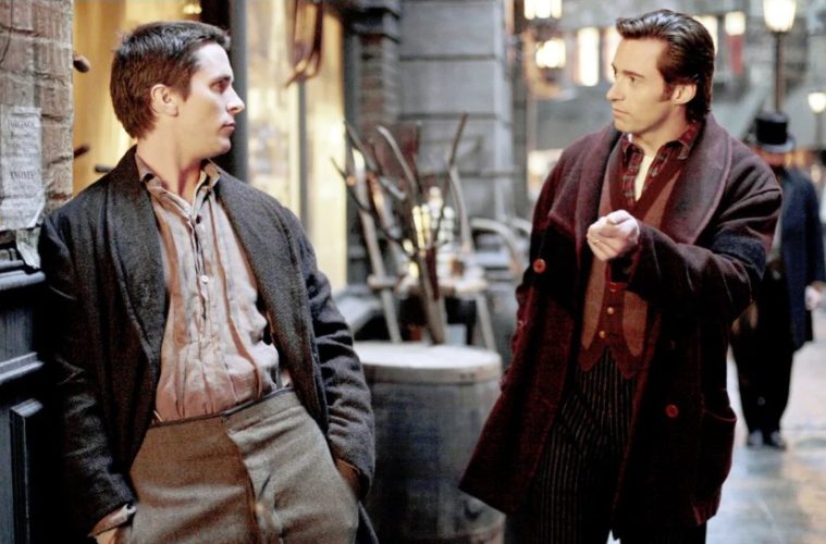 Hugh Jackman and Christian Bale in The Prestige, returning to theaters for its 20th anniversary.
