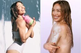 Hilary Duff promoting the Bath & Body Works Fruit Fusion collection in the brand's latest beauty campaign