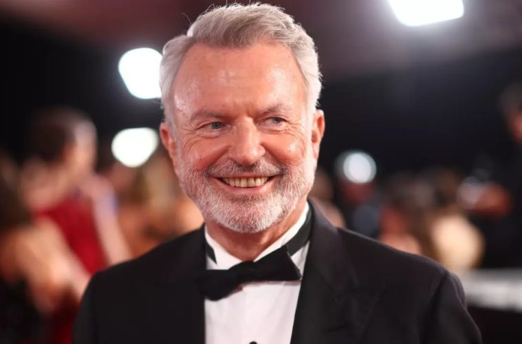 Sam Neill attending a film premiere during his celebrated career in cinema.