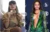 Jennifer Lopez wears her iconic green Versace jungle-print dress that famously inspired the creation of Google Images following the 2000 Grammy Awards.