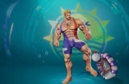 Captain America wearing the official Seaside Sentinel summer skin in Marvel Rivals.