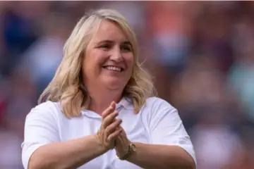 Emma Hayes speaking during a football event following the announcement that she has signed with talent management agency YMU.