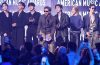 The seven BTS members during a group appearance after announcing they will not submit music for the 2027 Grammy Awards.