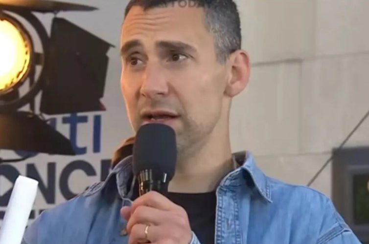 Jack Antonoff during a television interview weeks before reports emerged about his marriage to Margaret Qualley.