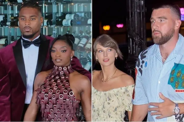 Simone Biles and Jonathan Owens attend Taylor Swift and Travis Kelce's wedding celebration.