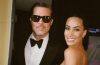 Brad Pitt and Ines de Ramon pose together before attending Taylor Swift and Travis Kelce's wedding in New York City.