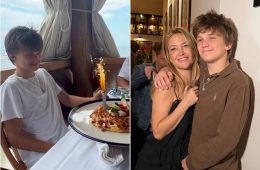 Kate Hudson celebrating her son Bingham Bellamy's 15th birthday with family photos shared on Instagram.