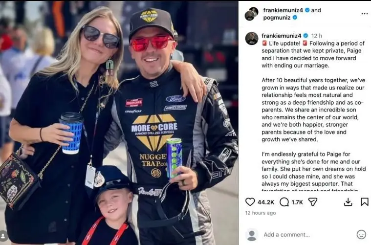 Frankie Muniz and Paige Price share a public appearance before announcing their respectful separation and commitment to co-parenting their son.