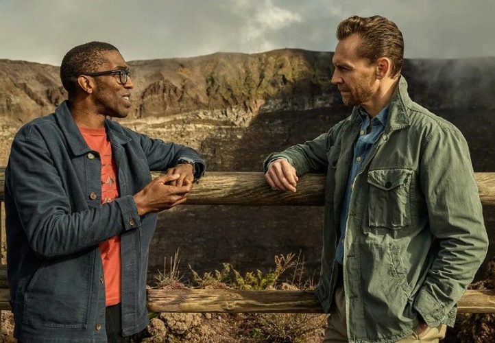 Tom Hiddleston exploring the ancient ruins of Pompeii while hosting the documentary series Pompeii: Out of Time.