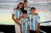 Antonela Roccuzzo and Lionel Messi's family celebrating Argentina's qualification for the 2026 FIFA World Cup final.