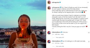 Selena Gomez celebrates her birthday with a heartfelt Instagram message honoring the Rare Impact Fund.