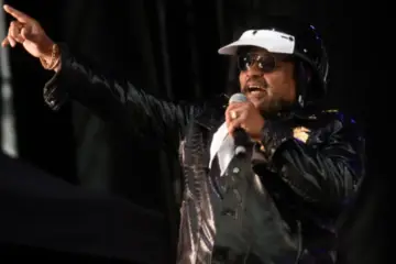 Victor Willis performing as the lead singer of the Village People during the height of the disco era.