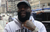 Rick Ross speaking at an event after expressing interest in purchasing an ownership stake in the Miami Dolphins NFL franchise.