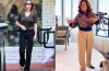 Hailey Bieber and Oprah Winfrey wearing tailored pants, showcasing one of the biggest celebrity fashion trends of the summer.