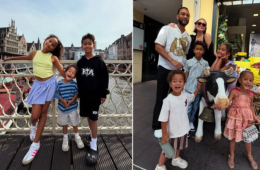 Chrissy Teigen and her four children sightseeing in Europe while accompanying John Legend during his international concert tour.