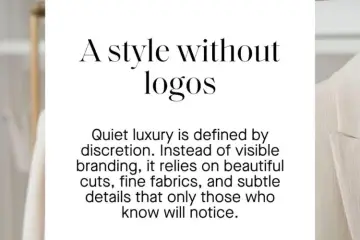 A minimalist quiet luxury outfit featuring a tailored beige blazer, white shirt, neutral trousers, leather loafers, and a structured handbag, showcasing timeless and elegant fashion.