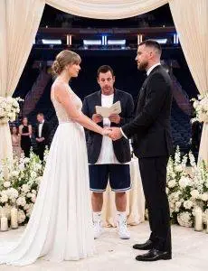 Taylor Swift and Travis Kelce attending a public event together as media attention surrounding their relationship continues.
