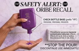 Bottles of Oribe Serene Scalp Densifying Shampoo included in a nationwide recall after possible bacterial contamination was detected.
